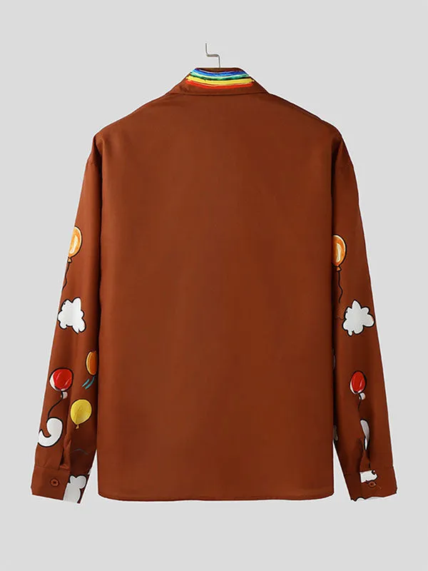 Men's Fun Crayon Print Long Sleeve Shirt SKUL41205 sold by Incerunmen product image thumbnail 5