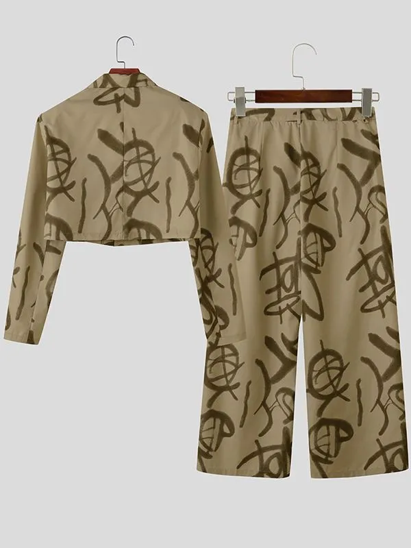 Men's Graffiti Print Cropped Two Pieces Outfit SKUL40124 sold by Incerunmen product image thumbnail 5
