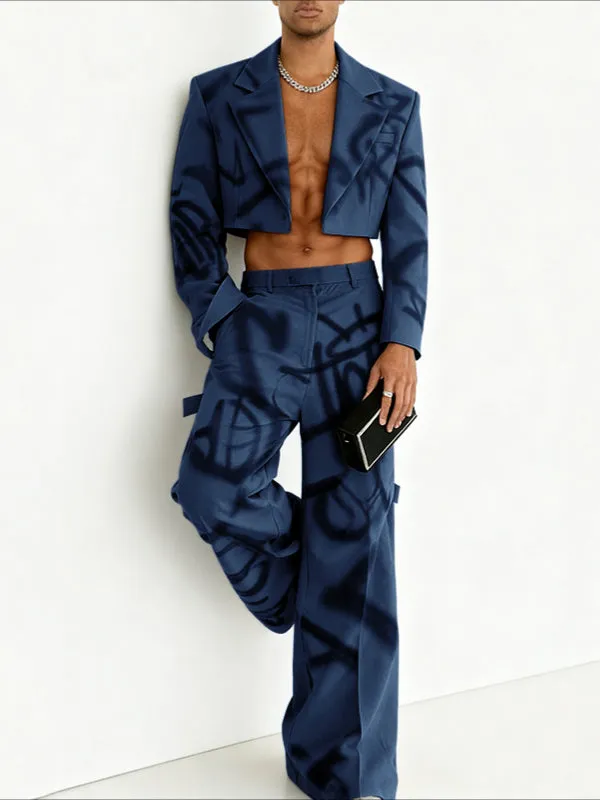 Men's Graffiti Print Cropped Two Pieces Outfit SKUL40124 sold by Incerunmen product image thumbnail 2