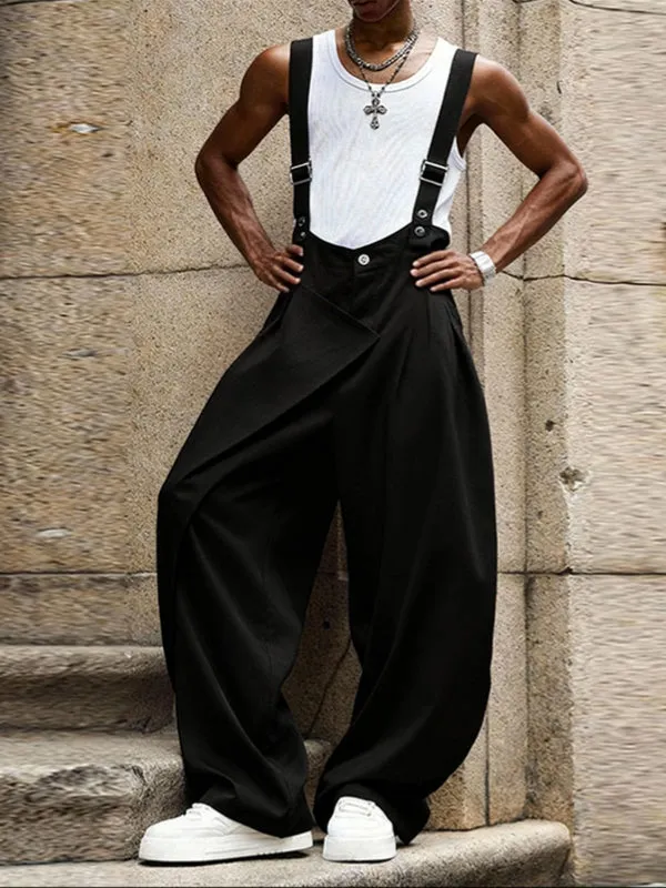 Men's Solid Color Deconstructed Metal Decor Jumpsuit SKUL51832 made by Incerunmen