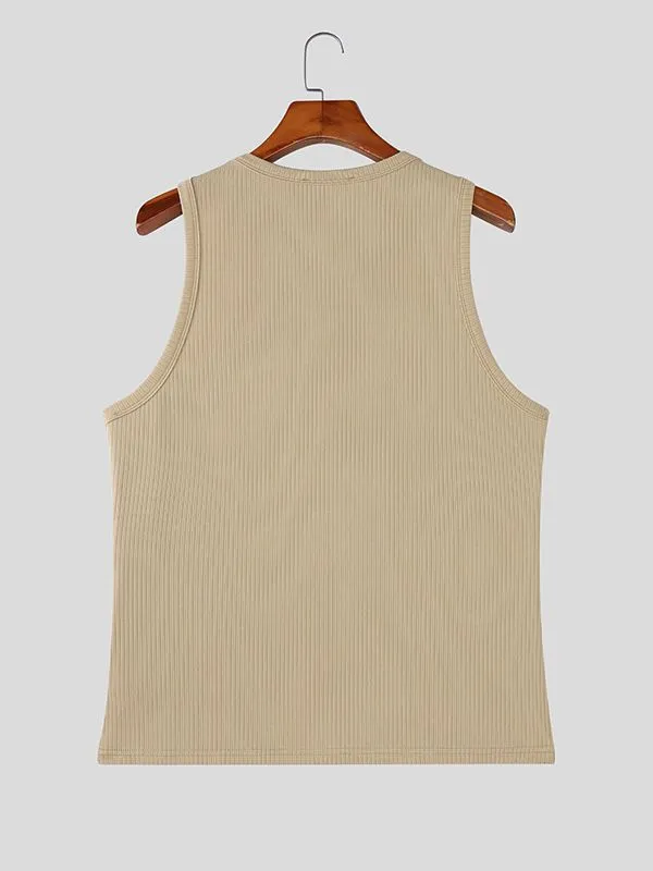 Men's Solid Color Slogan Print Casual Tank SKUL51915 sold by Incerunmen product image thumbnail 5