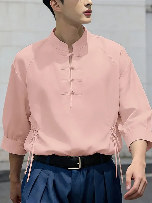 Men's Solid Color Chinese Knot Tie Shirt SKUL53013 sold by Incerunmen product image thumbnail 3