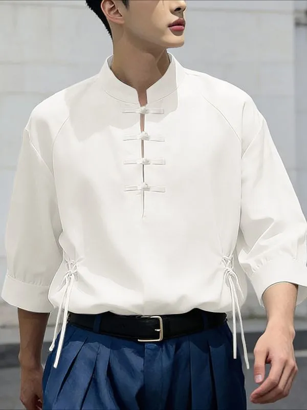 Men's Solid Color Chinese Knot Tie Shirt SKUL53013 sold by Incerunmen