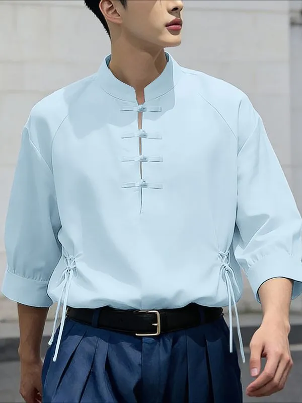 Men's Solid Color Chinese Knot Tie Shirt SKUL53013 sold by Incerunmen product image thumbnail 2