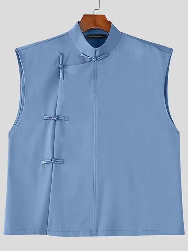 Men's New Chinese Style Asymmetric Placket Frog Button Tank SKUL54752 sold by Incerunmen product image thumbnail 4