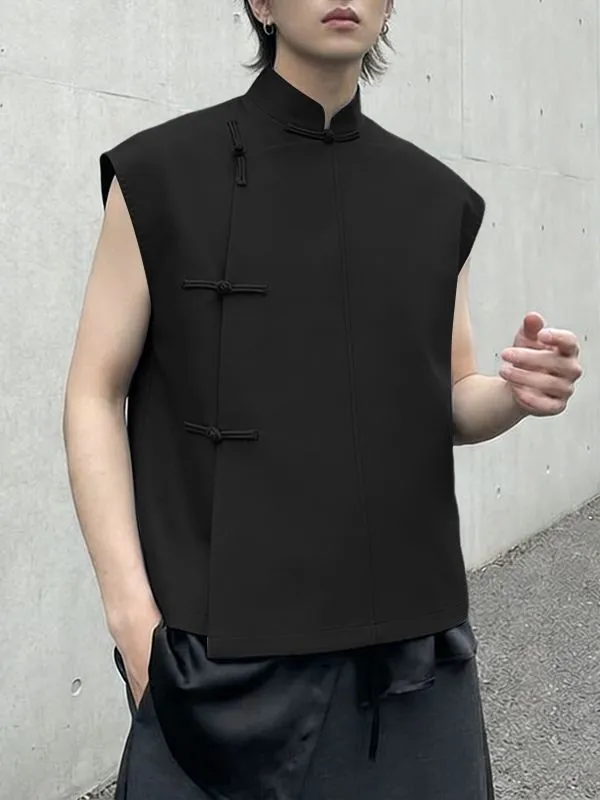 Men's New Chinese Style Asymmetric Placket Frog Button Tank SKUL54752 sold by Incerunmen product image thumbnail 2