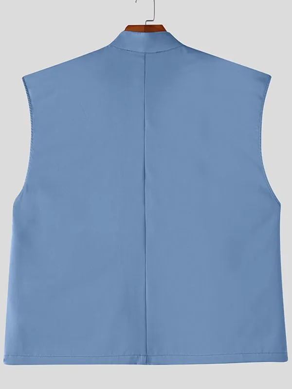Men's New Chinese Style Asymmetric Placket Frog Button Tank SKUL54752 sold by Incerunmen product image thumbnail 5