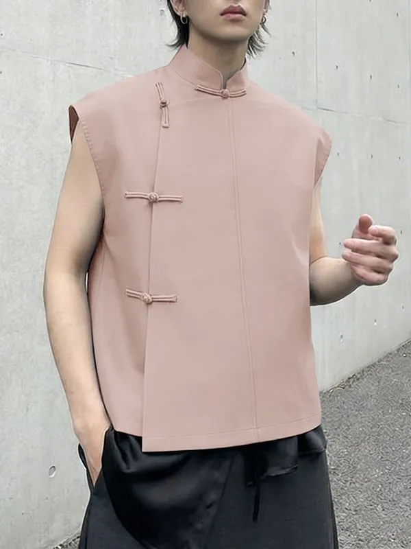 Men's New Chinese Style Asymmetric Placket Frog Button Tank SKUL54752 sold by Incerunmen product image thumbnail 3