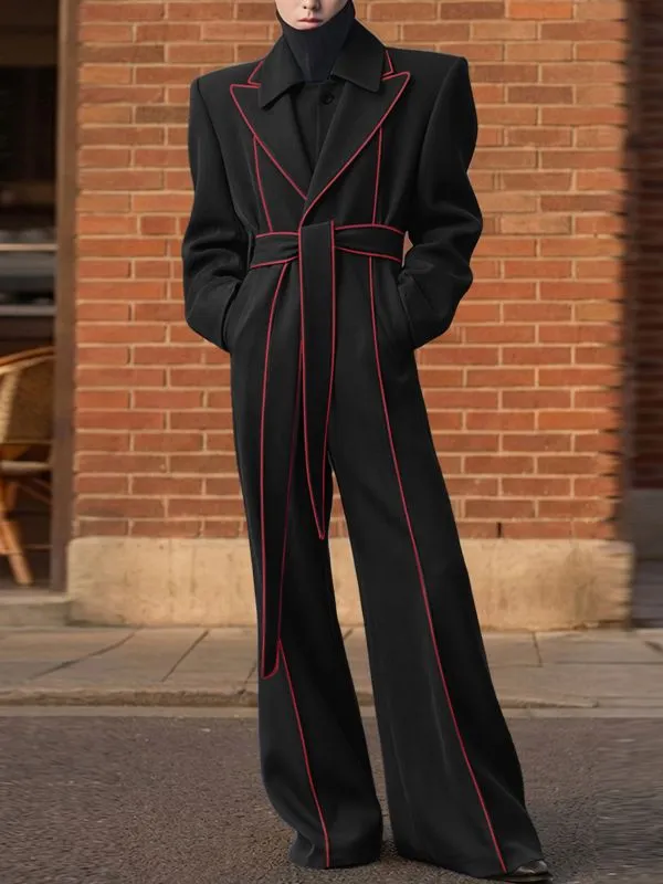 Men's Contrast Line Oversized Jumpsuit SKUL50114 sold by Incerunmen