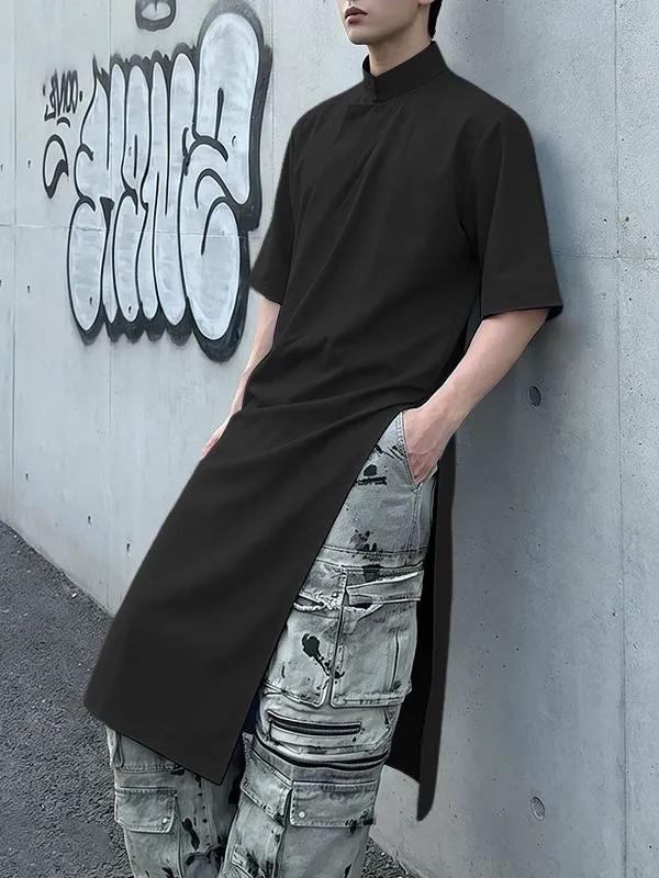 Men's Solid Color Button Placket Half Sleeve Shirt SKUL56318 sold by Incerunmen