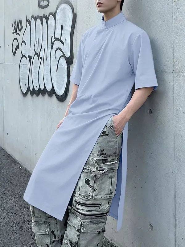 Men's Solid Color Button Placket Half Sleeve Shirt SKUL56318 sold by Incerunmen product image thumbnail 3