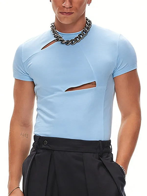 Men's Cut Out Design Short Sleeve T-shirt SKUL54436 sold by Incerunmen product image thumbnail 5