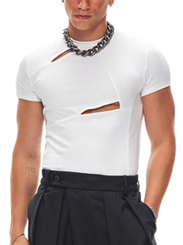 Men's Cut Out Design Short Sleeve T-shirt SKUL54436 sold by Incerunmen product image thumbnail 3