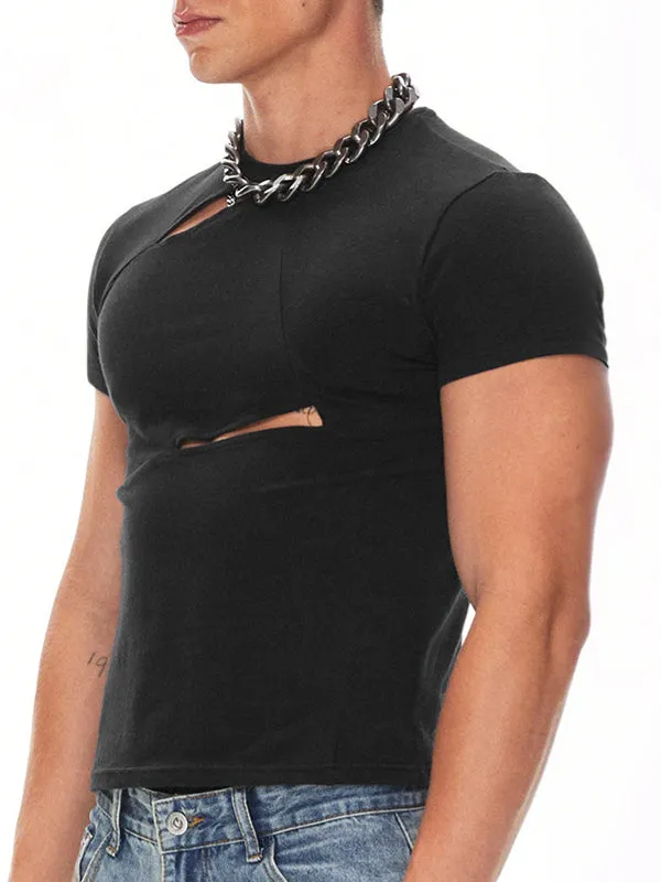 Men's Cut Out Design Short Sleeve T-shirt SKUL54436 sold by Incerunmen product image thumbnail 2
