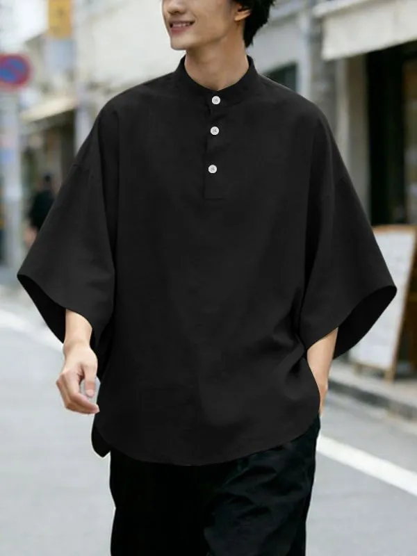 Men's Solid Color Batwing Sleeve Shirt SKUL59998 sold by Incerunmen product image thumbnail 3