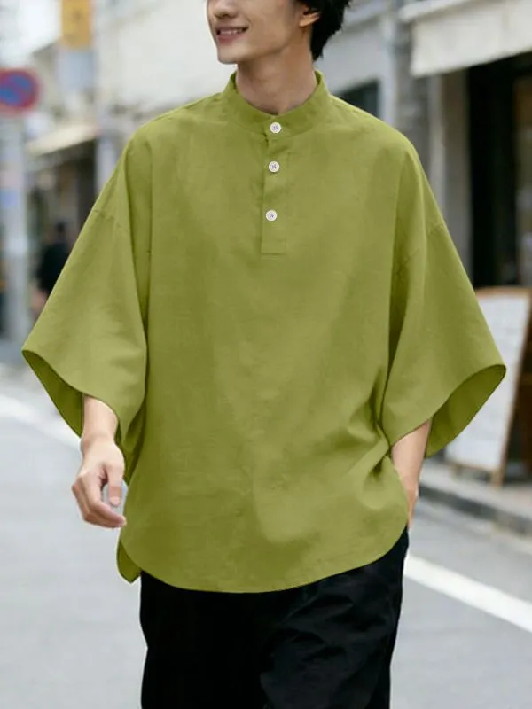 Men's Solid Color Batwing Sleeve Shirt SKUL59998 sold by Incerunmen product image thumbnail 2