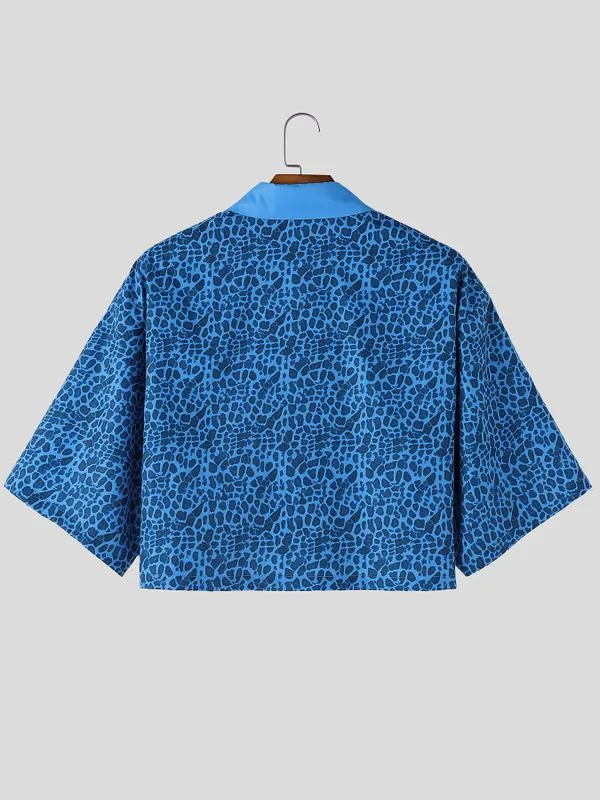 Men's Leopard Print Cropped Short Sleeve Shirt SKUL57156 sold by Incerunmen product image thumbnail 5