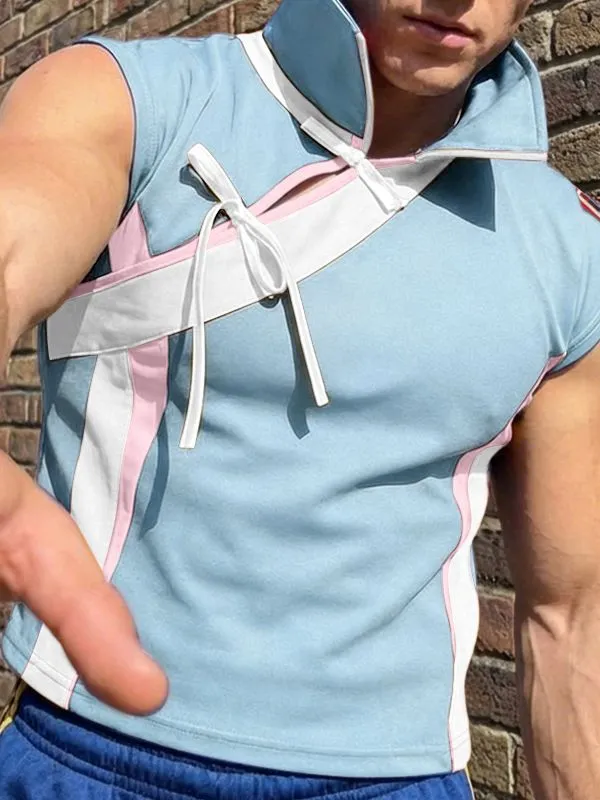 Men's Color Block Tie Casual Tank SKUL54458 sold by Incerunmen