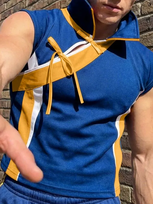 Men's Color Block Tie Casual Tank SKUL54458 sold by Incerunmen product image thumbnail 2