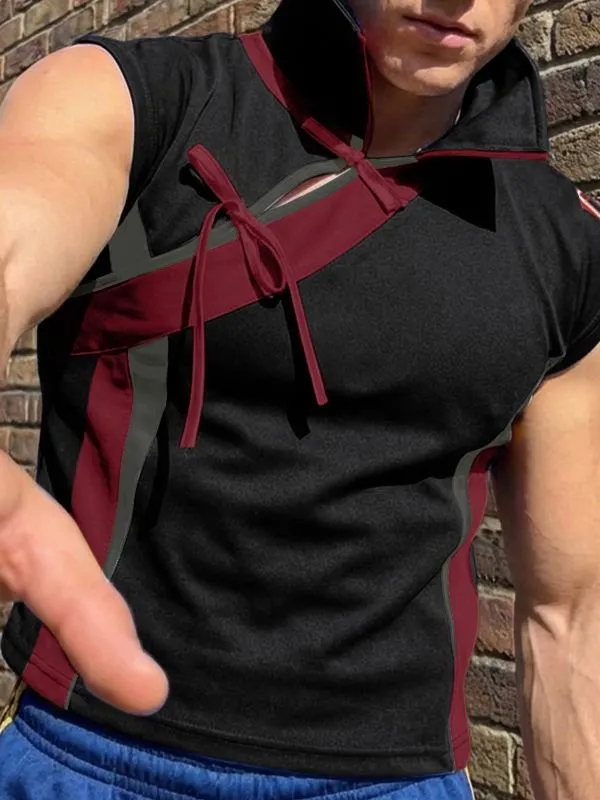 Men's Color Block Tie Casual Tank SKUL54458 sold by Incerunmen product image thumbnail 3