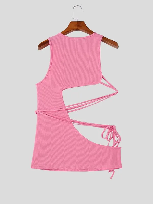 Men's Deconstructed Cut Out Tie Tank SKUL57166 sold by Incerunmen product image thumbnail 5