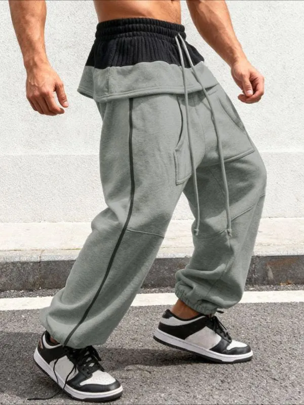 Men's Contrast Color Textured Casual Pant SKUL51870 made by Incerunmen