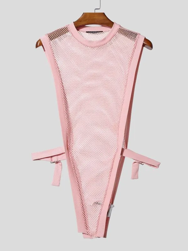 Men's Deconstructed Sheer Mesh Irregular Hem Waistcoat SKUL54030 sold by Incerunmen product image thumbnail 4