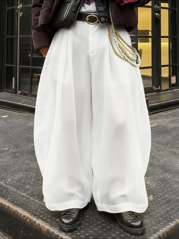 Men's Solid Color Semi Sheer Loose Pant SKUL53011 sold by Incerunmen product image thumbnail 2