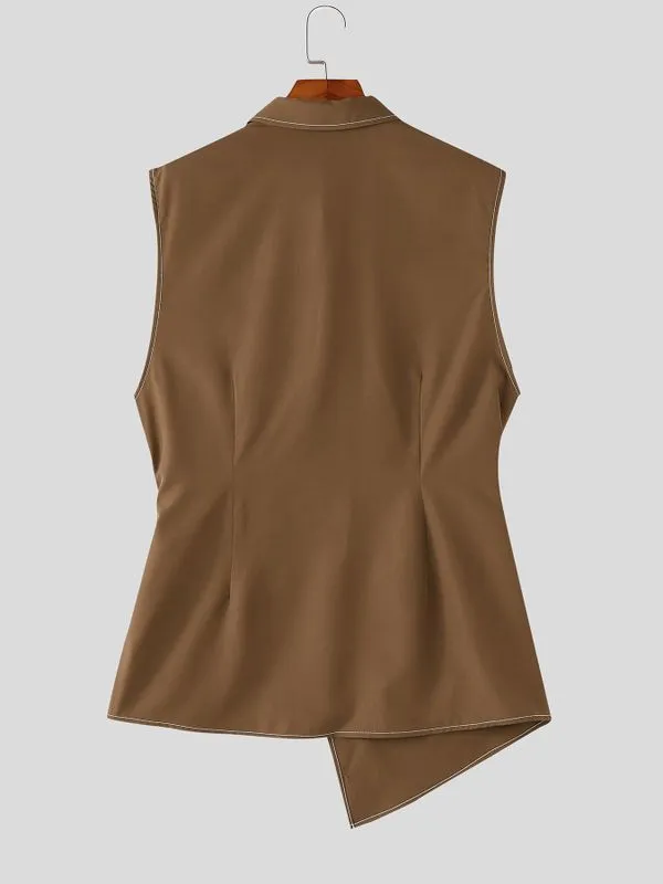 Men's Deconstructed Drawstring Cinched Waist Sleeveless Shirt SKUL60028 sold by Incerunmen product image thumbnail 5