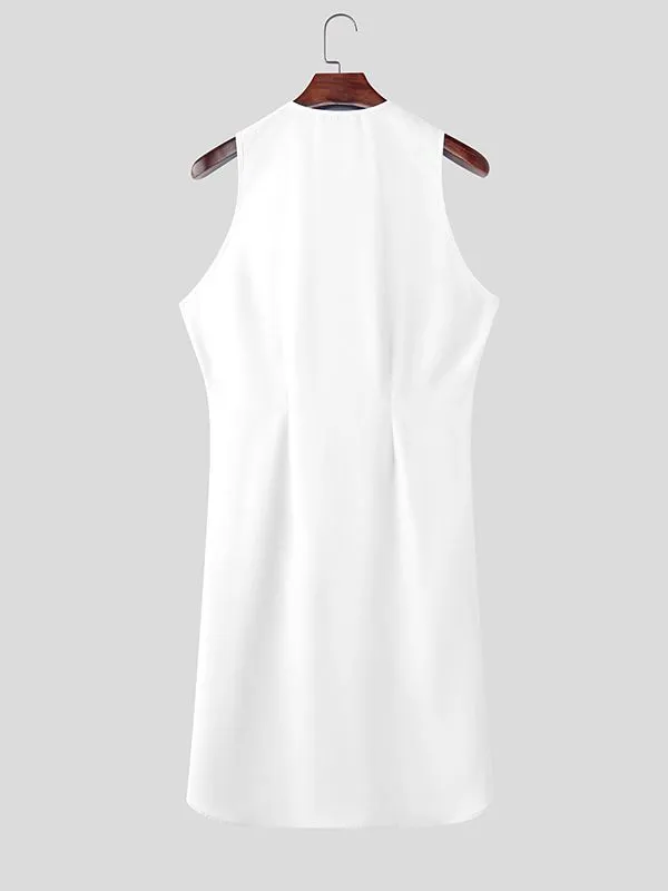 Men's Solid Color Asymmetric Button Tank SKUL58516 sold by Incerunmen product image thumbnail 5