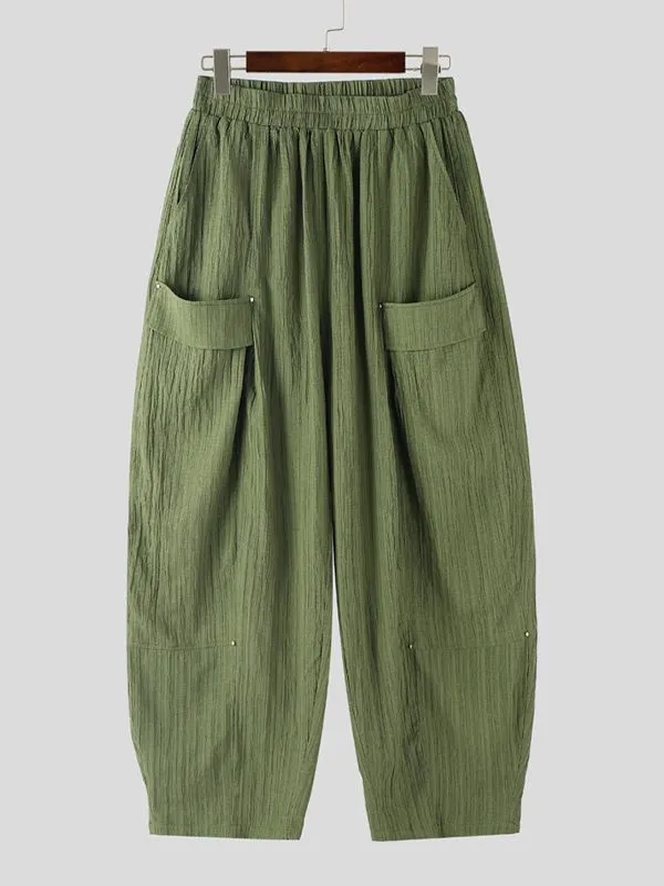 Men's Solid Color Textured Wide Leg Casual Pant SKUL56225 sold by Incerunmen product image thumbnail 4