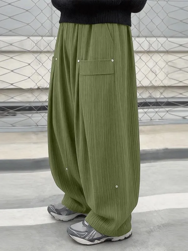 Men's Solid Color Textured Wide Leg Casual Pant SKUL56225 sold by Incerunmen product image thumbnail 2