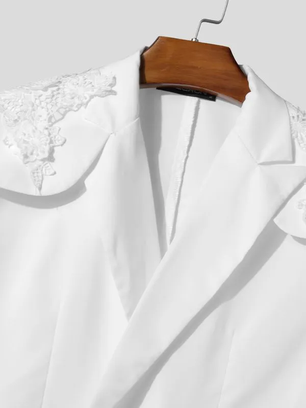 Men's Lace Shoulder Appliques Sheer Lantern Sleeves Blazer SKUL56348 sold by Incerunmen product image thumbnail 5