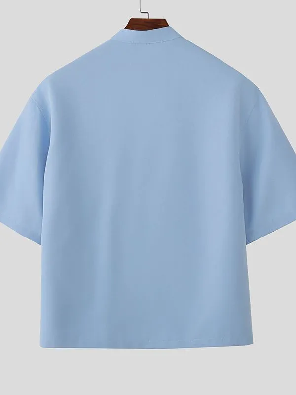 Men's Asymmetric Chinese Knot Short Sleeve Shirt SKUL50139 sold by Incerunmen product image thumbnail 5