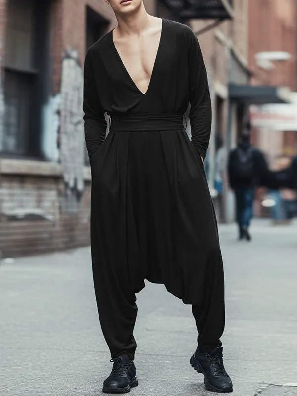 Men's Solid Color Deconstructed Harem Jumpsuit SKUL51257 made by Incerunmen