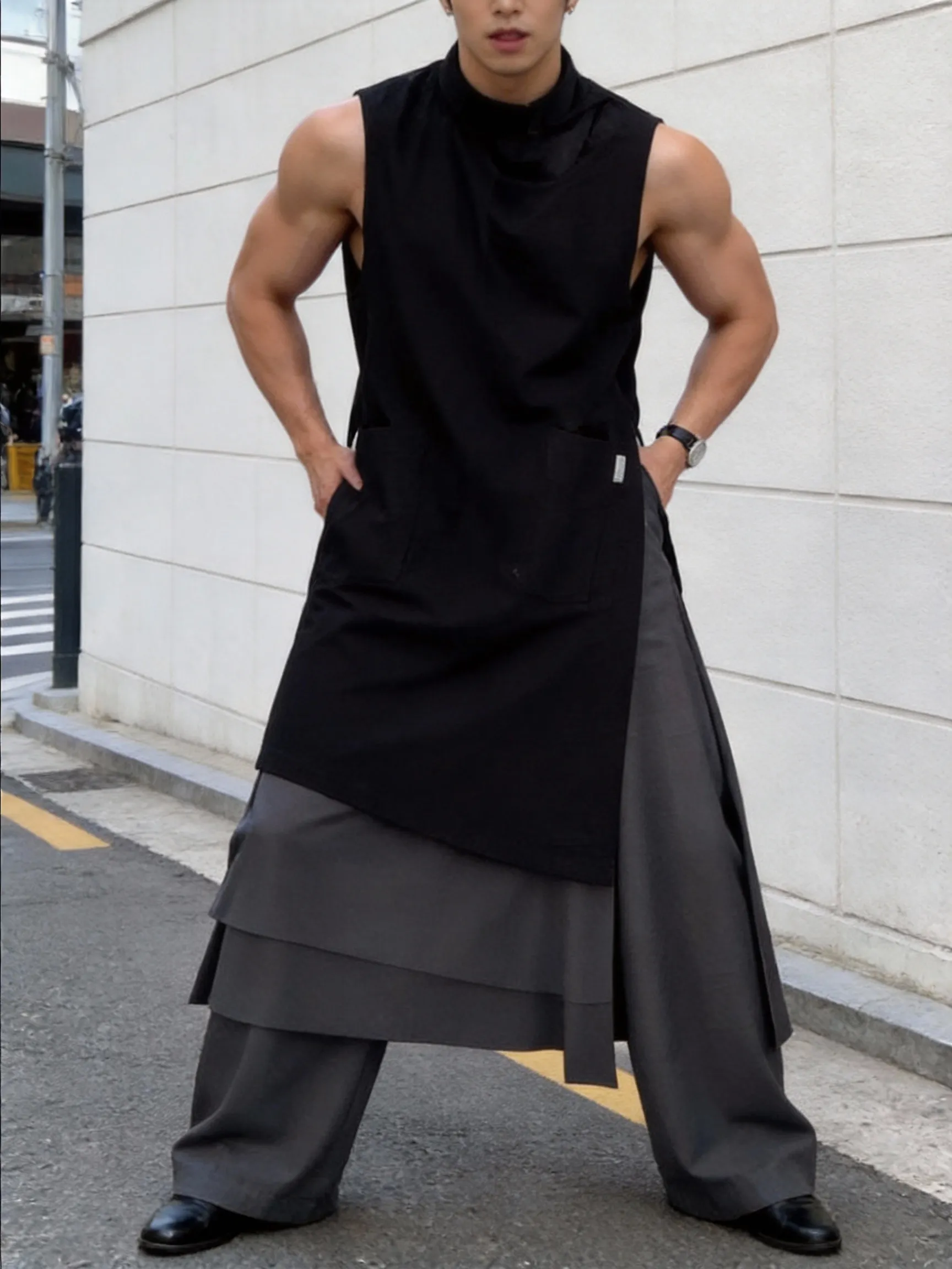 Men's Casual Long Hem Crew Neck Tank SKUL58887 sold by Incerunmen