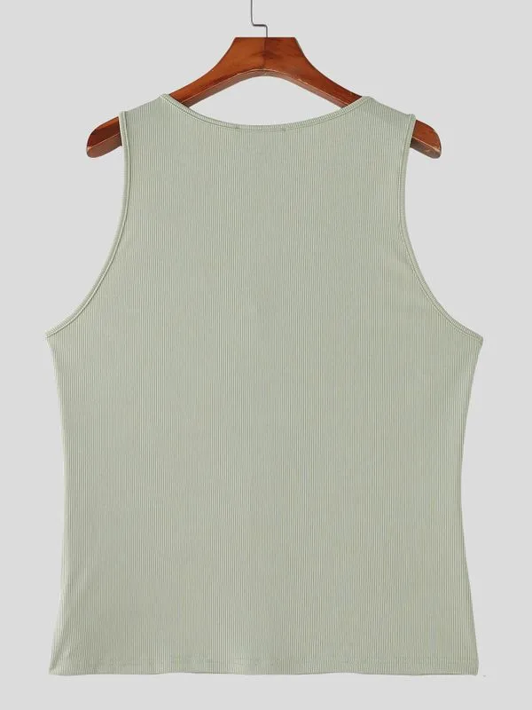 Men's Retro Textured Button-Down Tank SKUL54721 sold by Incerunmen product image thumbnail 5