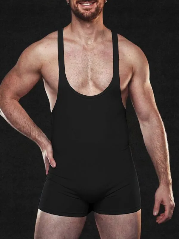 Men's Deconstructed Cross Backless Bodysuit SKUL57117 made by Incerunmen