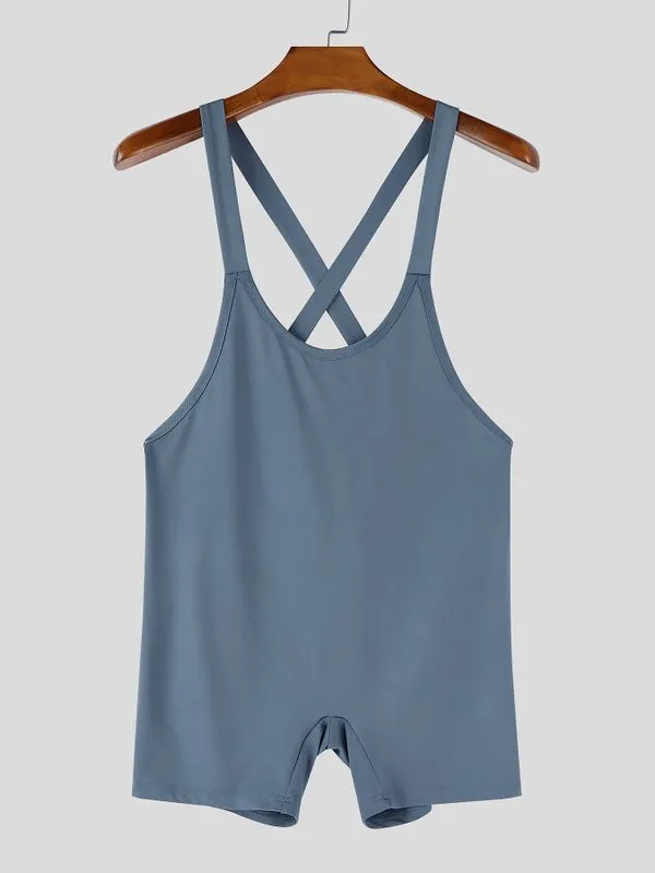 Men's Deconstructed Cross Backless Bodysuit SKUL57117 sold by Incerunmen product image thumbnail 5