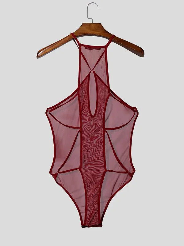 Men's Avant-Garde Sheer Mesh Halter Neck Bodysuit SKUL56223 sold by Incerunmen product image thumbnail 5
