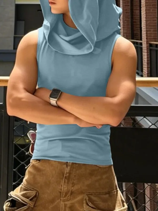 Men's Avant-Garde Streetwear Ninja Hooded Slim Fit Sleeveless Muscle Tank SKUL66021 sold by Incerunmen product image thumbnail 3