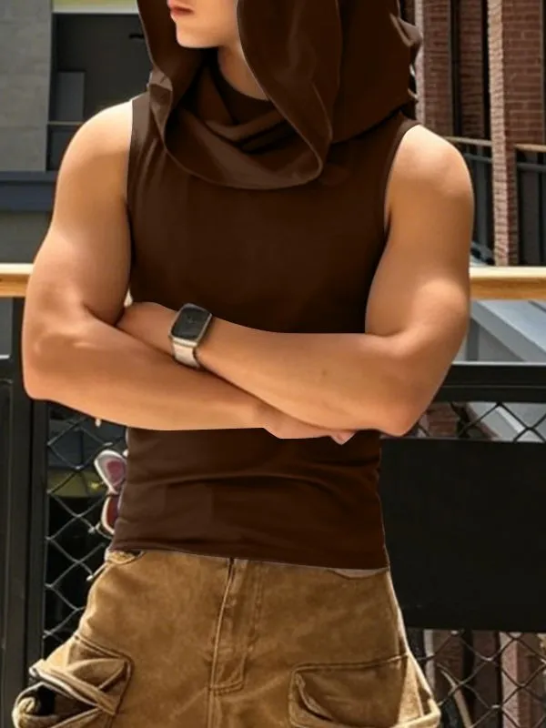 Men's Avant-Garde Streetwear Ninja Hooded Slim Fit Sleeveless Muscle Tank SKUL66021 sold by Incerunmen product image thumbnail 2