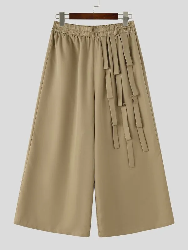 Men's Japanese Harajuku Side Ribbon Tie-Knot Pleated Extreme Wide-Leg Palazzo Pant SKUL66975 sold by Incerunmen product image thumbnail 4