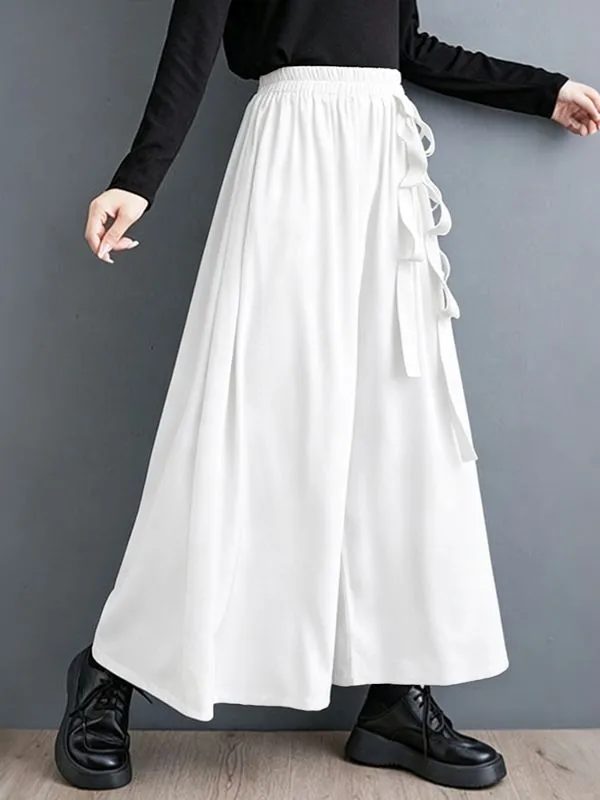 Men's Japanese Harajuku Side Ribbon Tie-Knot Pleated Extreme Wide-Leg Palazzo Pant SKUL66975 sold by Incerunmen product image thumbnail 2