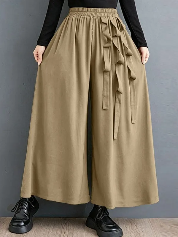 Men's Japanese Harajuku Side Ribbon Tie-Knot Pleated Extreme Wide-Leg Palazzo Pant SKUL66975 sold by Incerunmen product image thumbnail 3