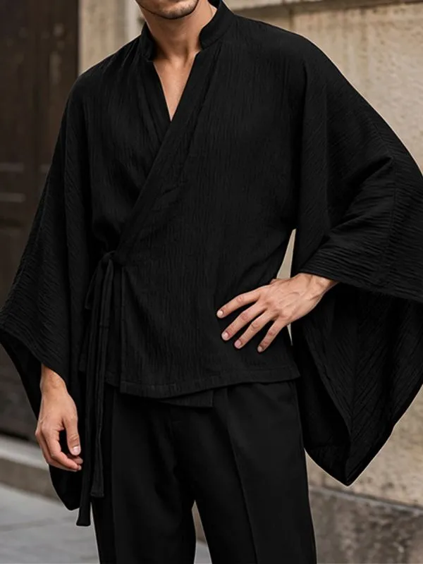 Men's Avant-Garde Early Autumn Cross Wrap Flare Sleeve Shirt SKUL81156 made by Incerunmen