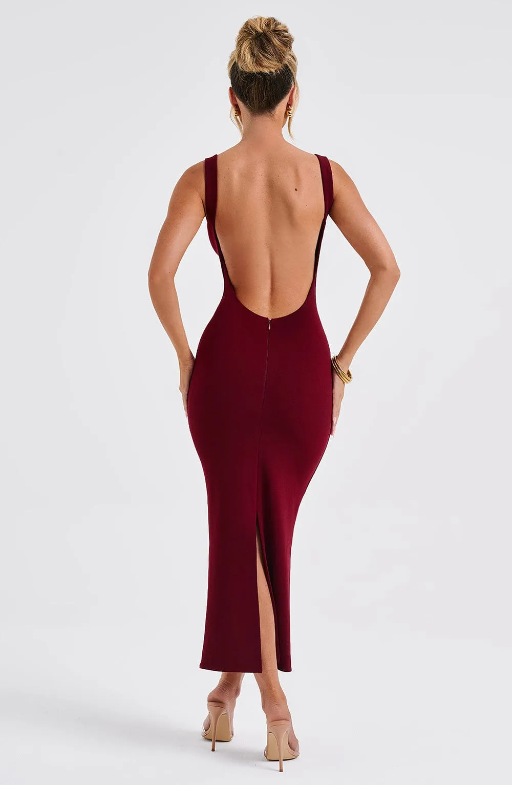Lucinda Midi Dress - Burgundy sold by Babyboo Fashion product image thumbnail 2