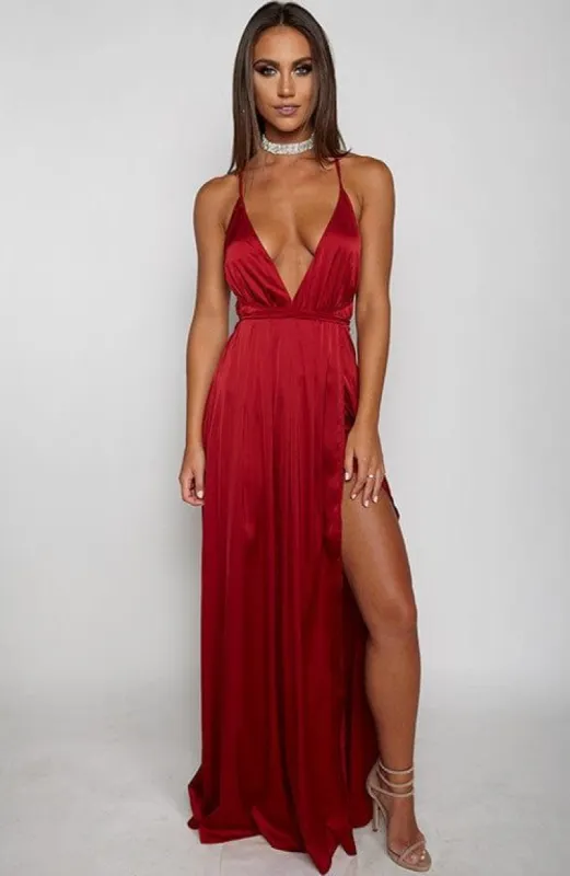 Lita Maxi Dress - Maroon sold by Babyboo Fashion