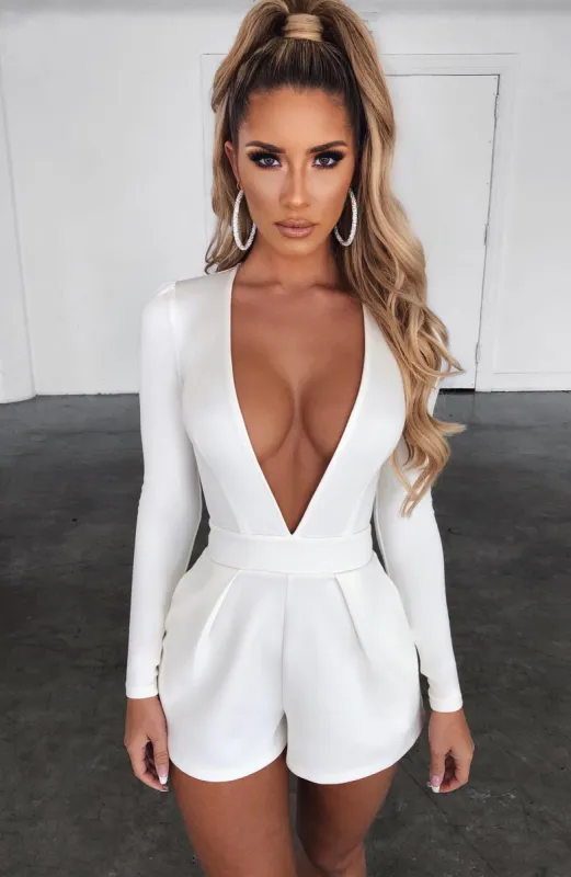 Retrospect Playsuit - White sold by Babyboo Fashion