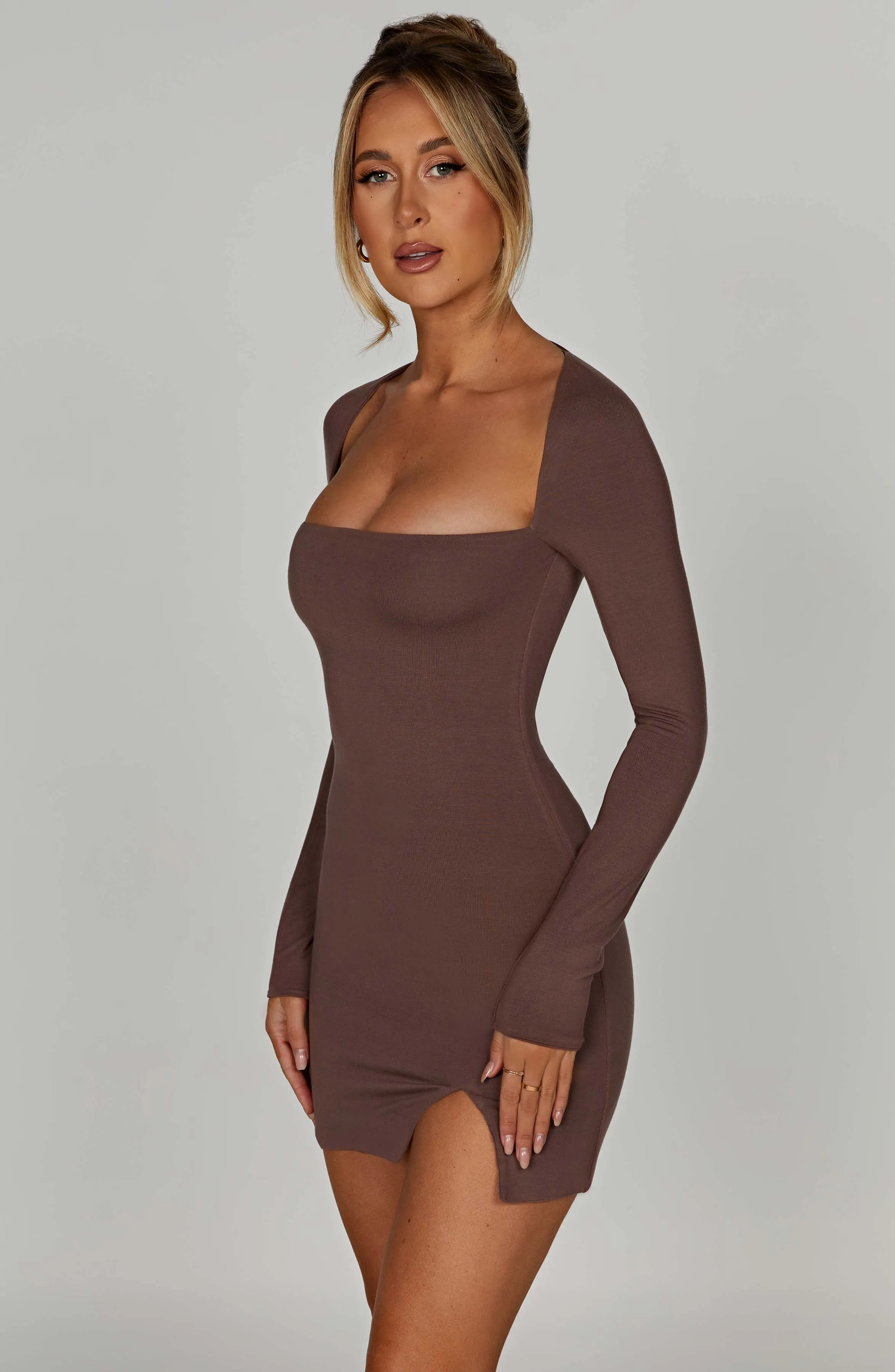 Brylee Mini Dress - Chocolate sold by Babyboo Fashion product image thumbnail 3
